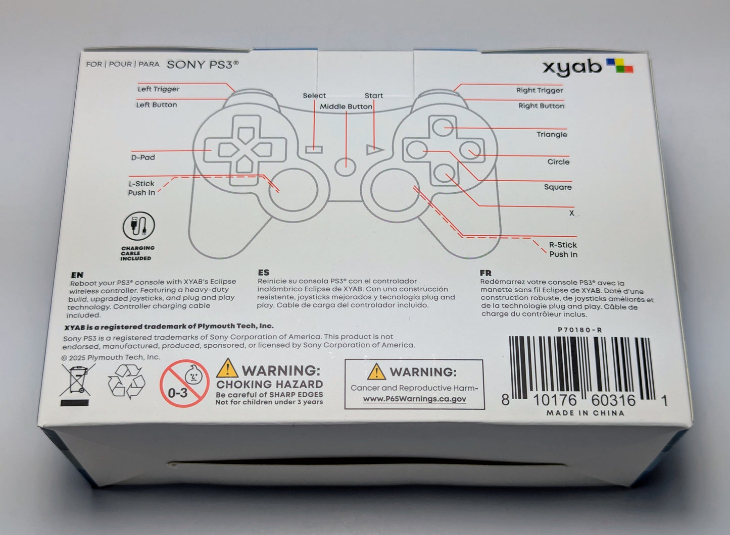 PlayStation 3 Slim Console w/ New XYAB Eclipse Controller - Black